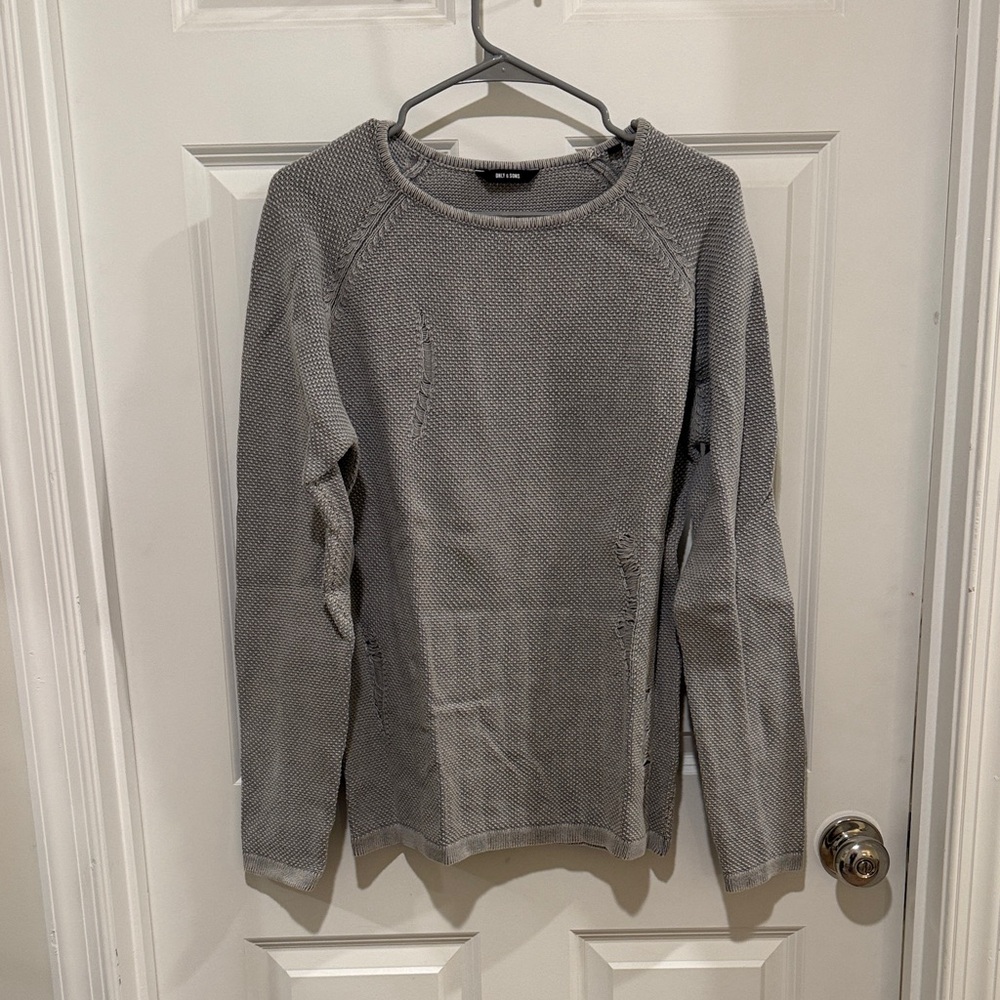 ONLY & SONS Textured Gray Sweater